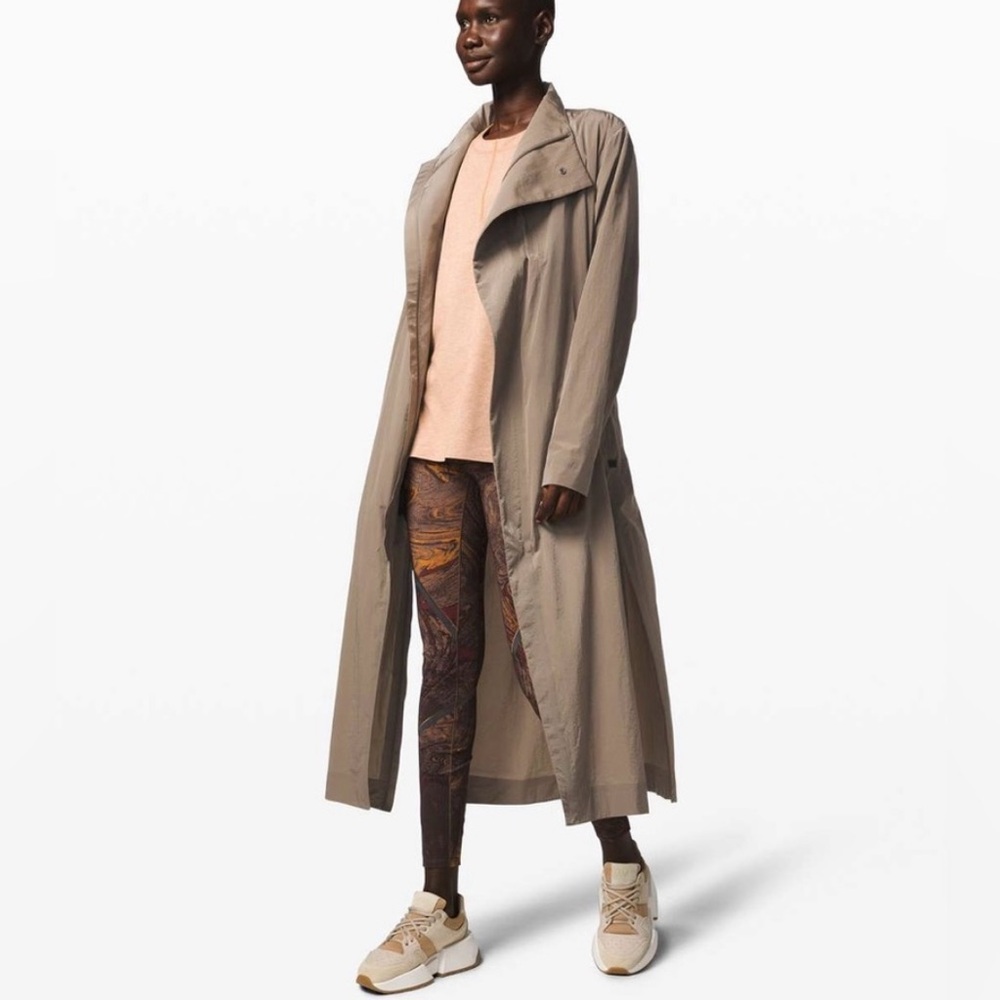 Lululemon LAB NWOT Moraine Coat (long glide trench cinch) Nomad Medium